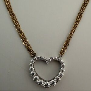 Hearts on Fire Whimsical Graduated Heart Diamond Pendant Gold Chain Necklace